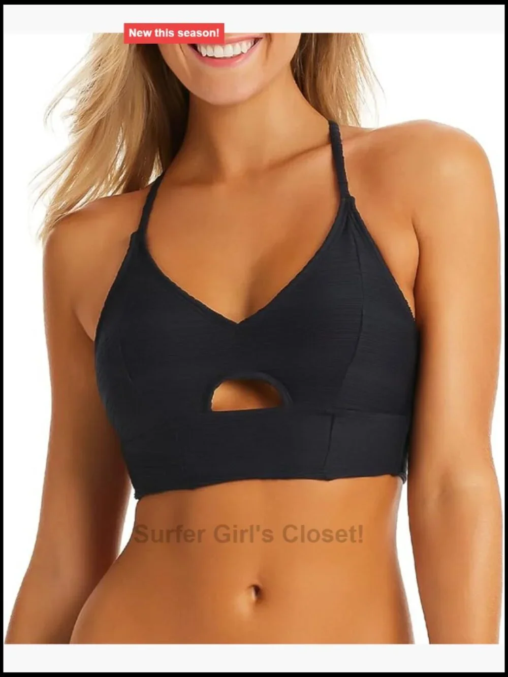 Adjustable Cropped Cami Bikini Top Separates with Removable Soft Cups